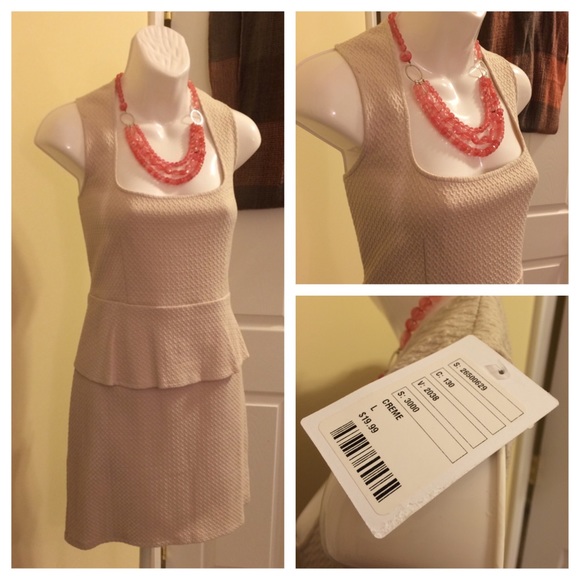 Pins & Needles peplum dress in creme size L NWT