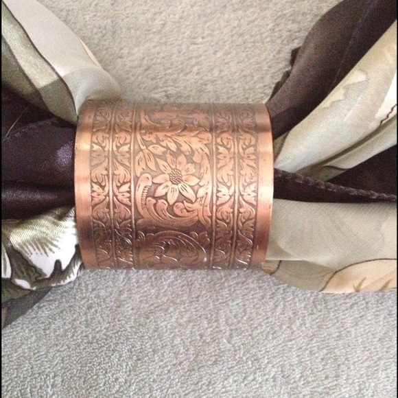 SOLD Pure Copper Niello Chunky Cuff Bracelet - Picture 3 of 3