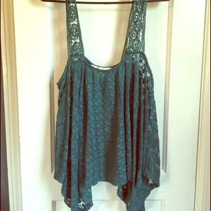 Blue flowy urban outfitters top