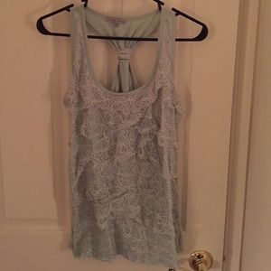 blue lace halter top.