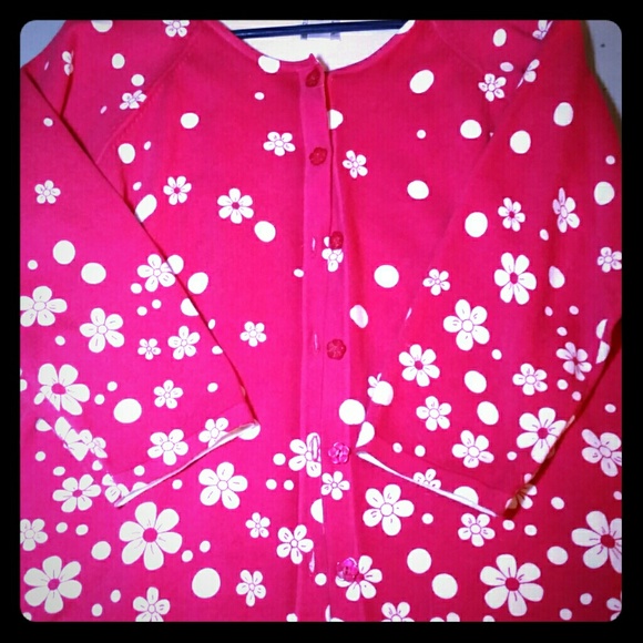 Bright Pink Floral Cardigan