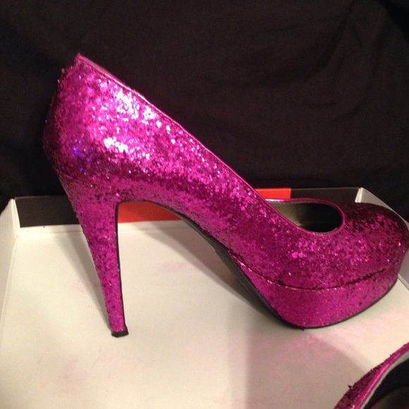 Pink multi texture Guess high heels