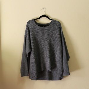 Grey Oversized Hi-Lo Sweater