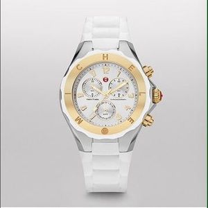 Michele Tahitian Jelly Bean Watch White and Gold