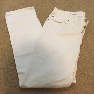 Ann Taylor Loft white boyfriend jeans