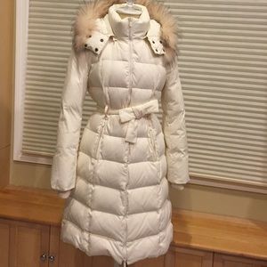 BCBG winter white long puffer coat
