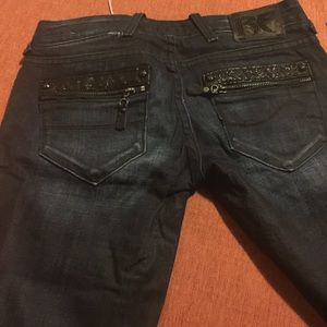 Glitter black dark denim