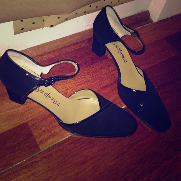 Yves Saint Laurent Shoes - Vintage Yves Saint Laurent Mary Jane Stack Heel