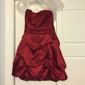 Strapless short bridesmaid dress