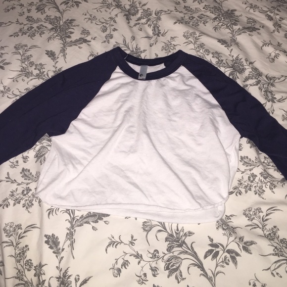American apparel navy blue baseball tee