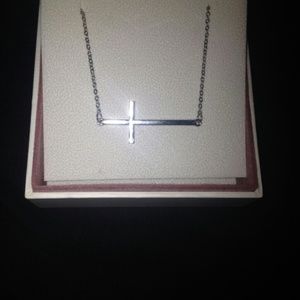 Sideways cross necklace