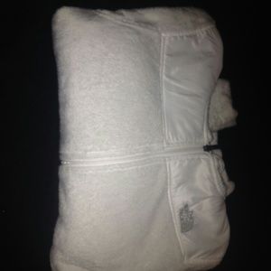 White fuzzy north face