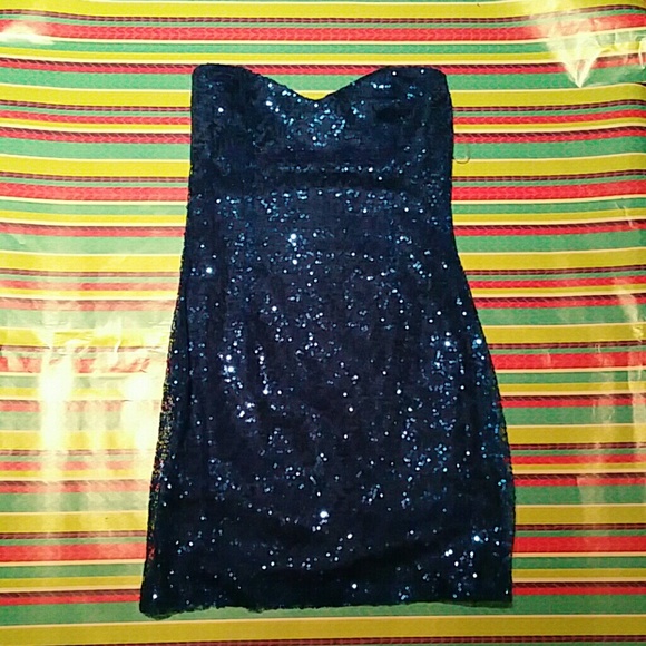 Blue sequin dress