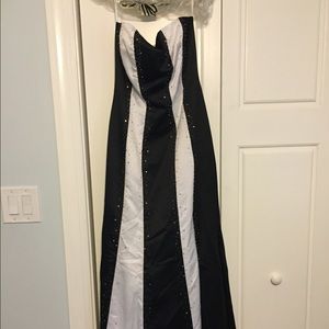 A strapless prom dress