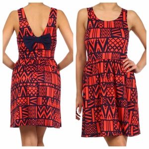 Everly Tribal Dress - A Line fit w/ Bow Details
