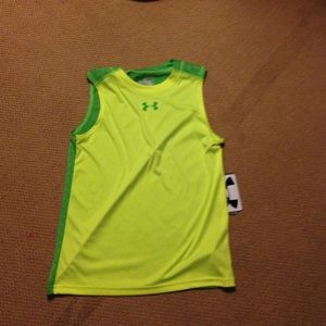Neon green and yellow under armor shirt YOUTH M
