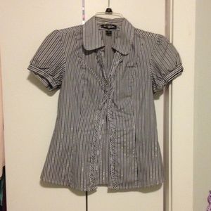 Fitted, Striped button down dress shirt