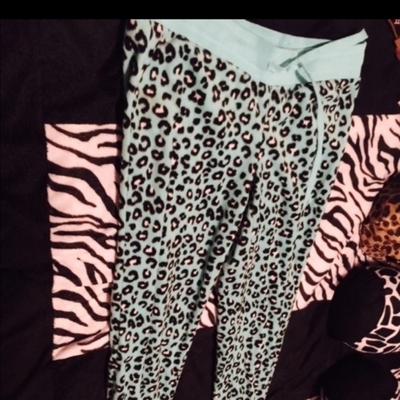 Im selling blue and black leopard joggers - Picture 1 of 2