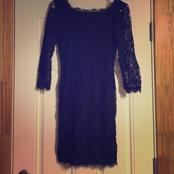DVF navy blue lace dress