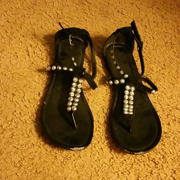 Black Dazzled Sandals