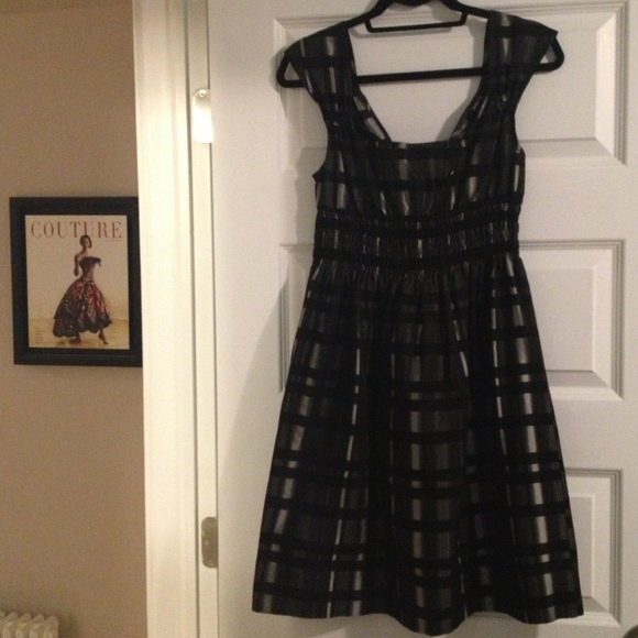 Zara Silver & Black Plaid Dress Size M - Picture 2 of 4