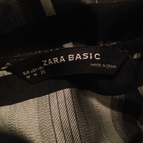 Zara Silver & Black Plaid Dress Size M - Picture 3 of 4