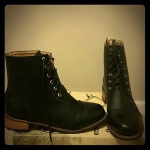 Black lace up boots NEVER WORN