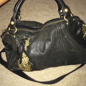 Black Leather Juicy Couture Handbag.