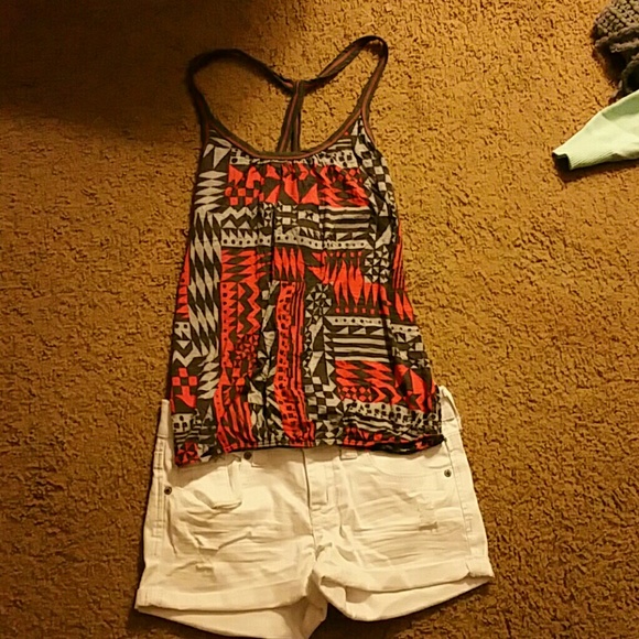 Cross back strap tribal tank