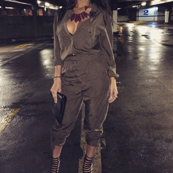 Army green jump suit