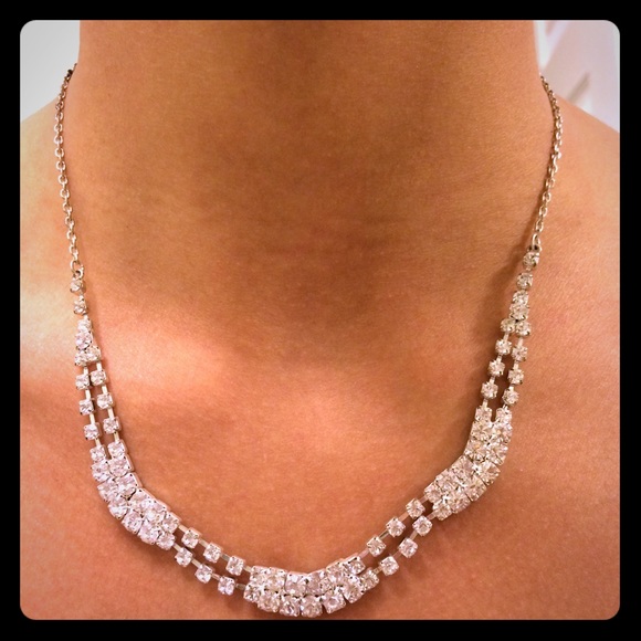 Silver Diamond Necklace - Picture 1 of 2