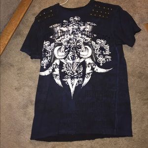 Dark blue crossed affliction shirt!