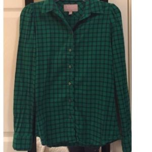 Banana Republic Green & Navy Button Down Shirt