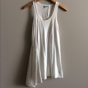 Anthropologie White eyelet tank