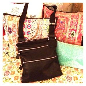 Margot black leather cross body NWOT