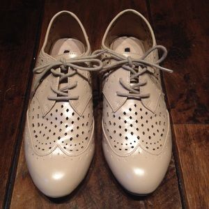Tan cutout oxfords
