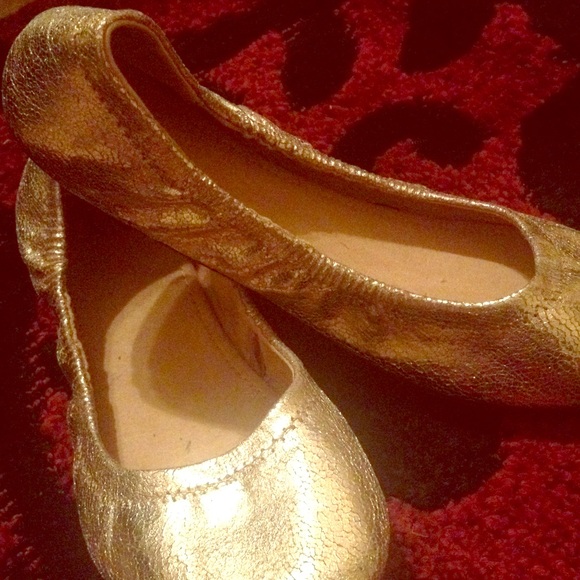 NY&C Metallic Gold Stretch Slip On's