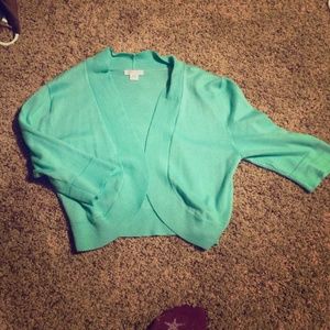 Aqua shrug cropped sweater