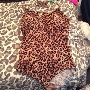 New. Never worn. Leopard Bathing suit