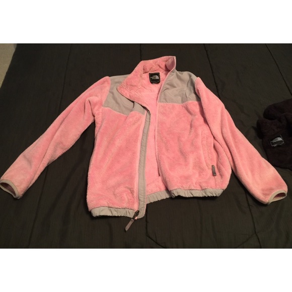 Fuzzy pink north face fleece