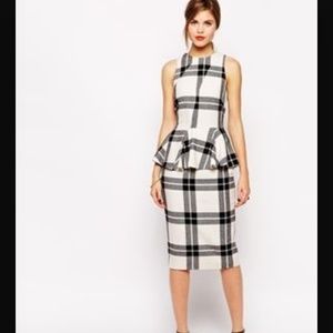 asos white peplum dress