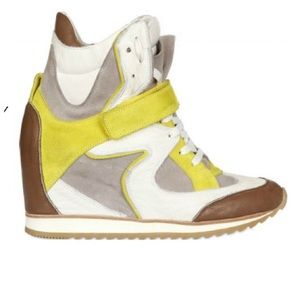 Elena Iachi Calf and Suede sneaker wedge