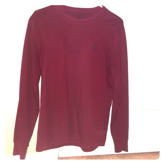 Maroon long sleeve Polo Ralph Lauren tee - Picture 1 of 3