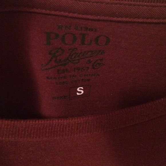 Maroon long sleeve Polo Ralph Lauren tee - Picture 2 of 3