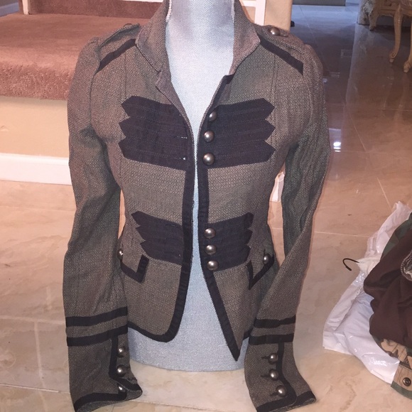 D.E.P.T Military Blazer Taupe with black Pattern