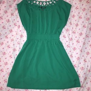Emerald Dress With Detailing