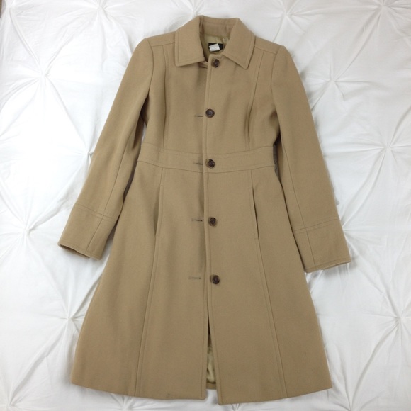J. Crew Outerwear - J. Crew Tan Honey Wool Trench Coat