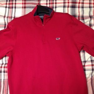 Red vineyard vines men's quarter zip