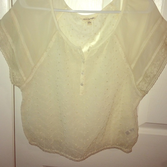 American Eagle Lace Embroidered Shirt - Picture 1 of 4