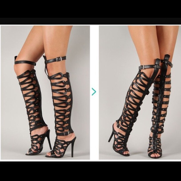 Black Gladiator Heels